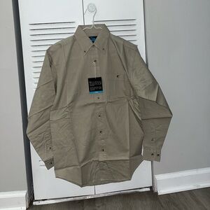 Buy 1 Get 1 Tri Mountain Shirt Mens long sleeve button down (Brown, XS)